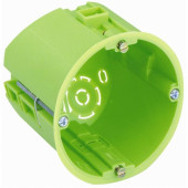 Коробка установча HW 065, d=68мм, h=65мм (поглиблений), для стінок від 1до 40 мм, поліпропілен, зелена, IP30